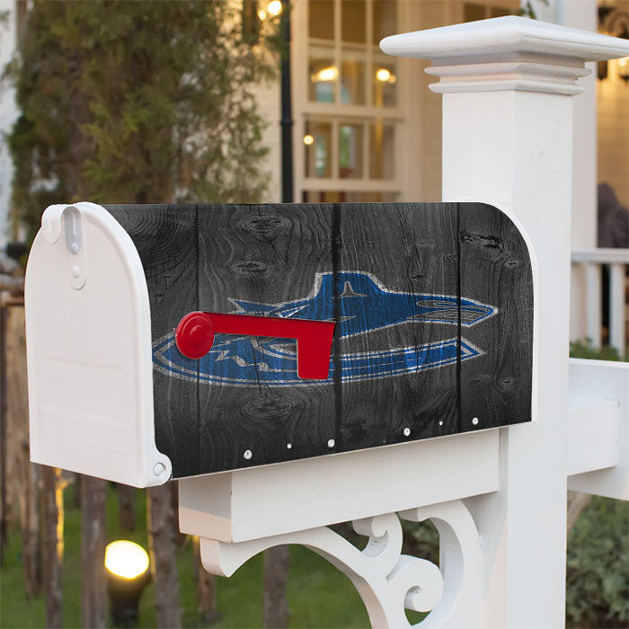 Vancouver Canucks Nhl Logo Dark Wood Wallpaper Magnetic Mailbox Cover 18" X 21" Outdoor Decor
