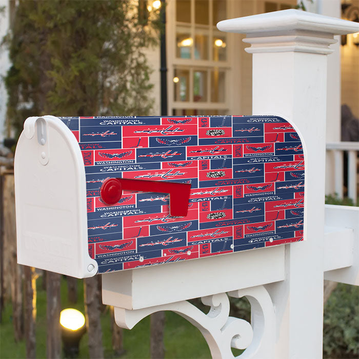 Washington Capitals Pattern Magnetic Mailbox Cover 18" X 21" Outdoor Decor