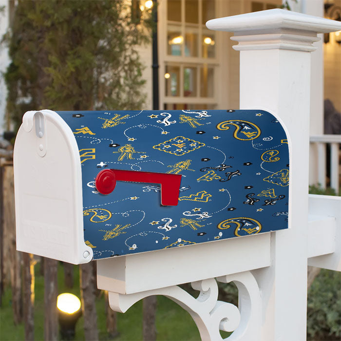 West Virginia Blue Winter Pattern Magnetic Mailbox Cover 18" X 21" Outdoor Decor