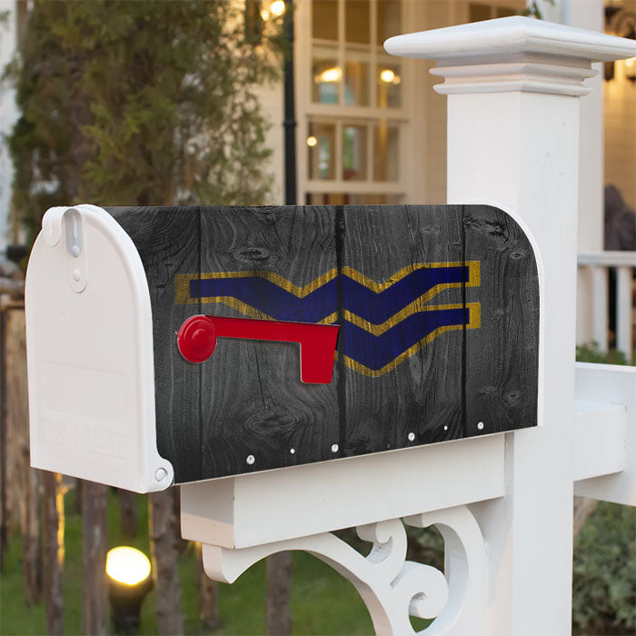 West Virginia Football Logo Logo Dark Wood Wallpaper Magnetic Mailbox Cover 18" X 21" Outdoor Decor
