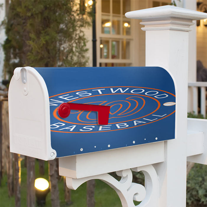 Westwood Baseball Logo Blue Magnetic Mailbox Cover 18" X 21" Outdoor Decor
