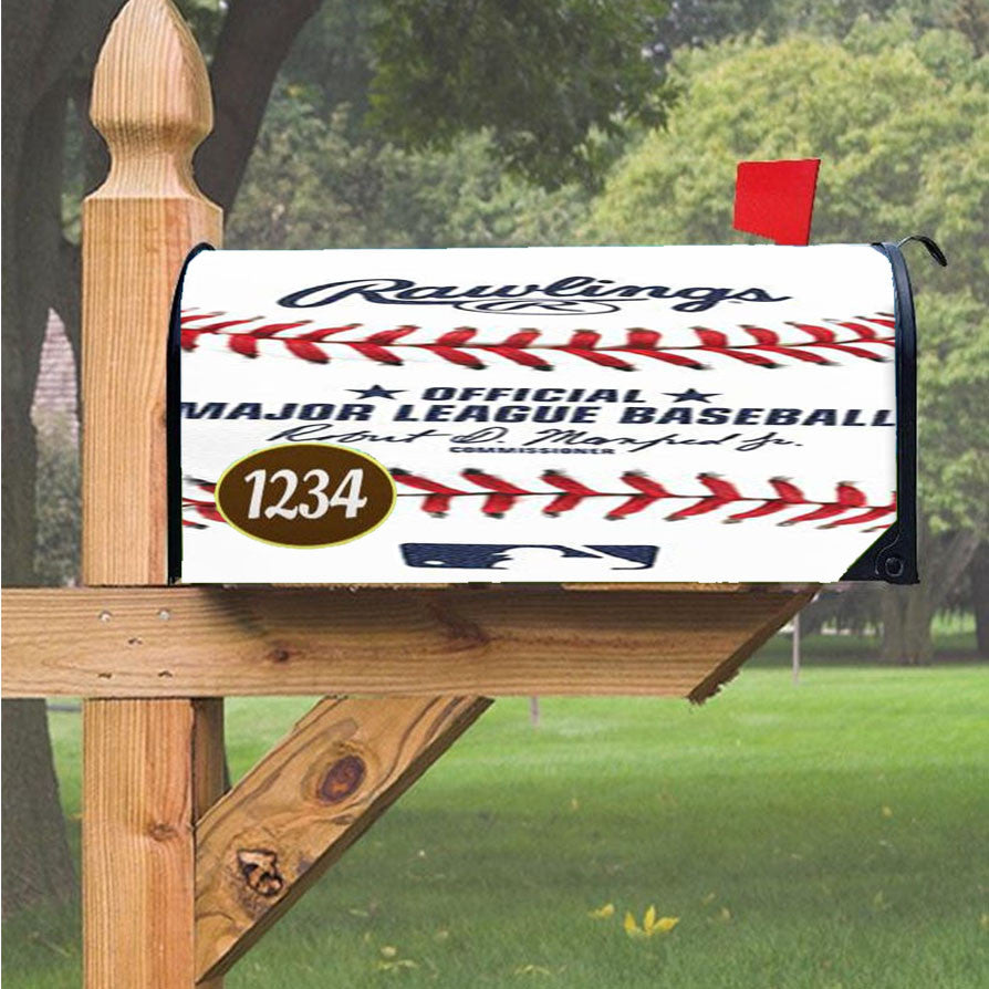 Baseball Magnetic Mailbox Cover 18" X 21" Outdoor Decor