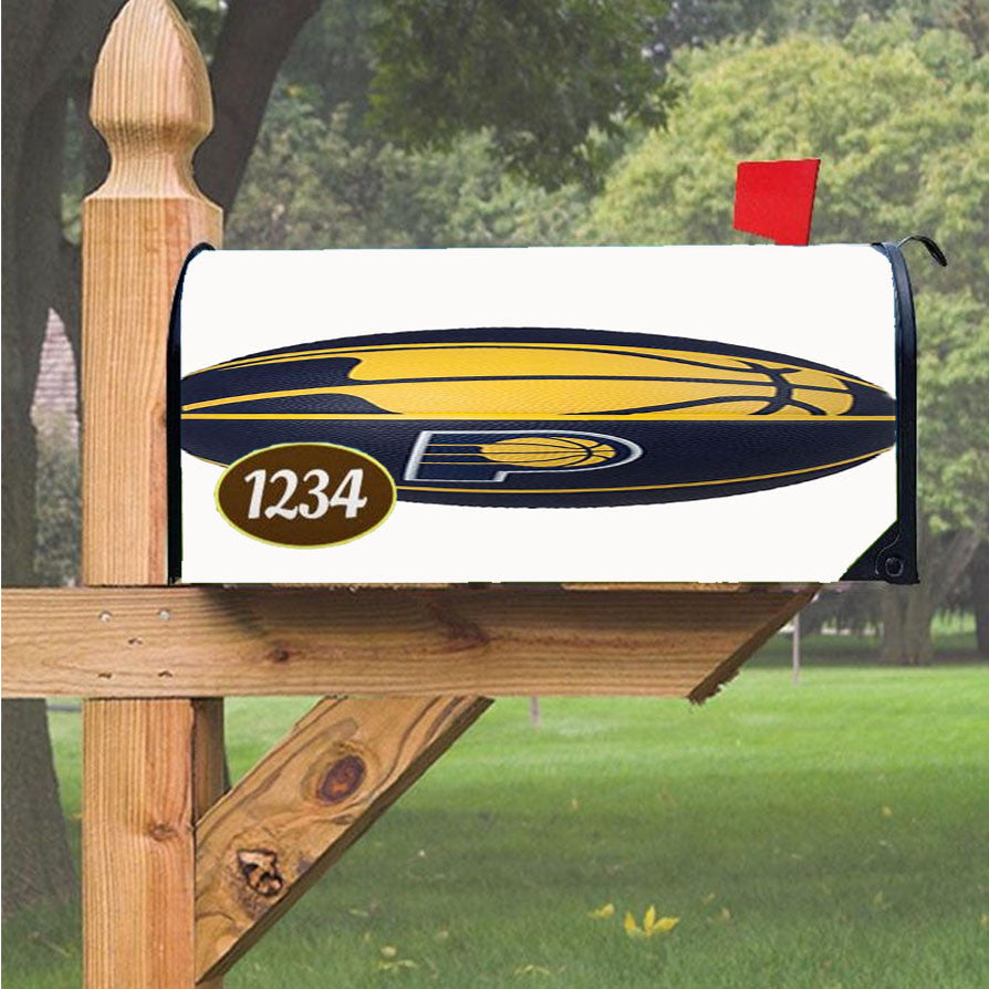 Basketball Indiana Pacers Magnetic Mailbox Cover 18" X 21" Outdoor Decor