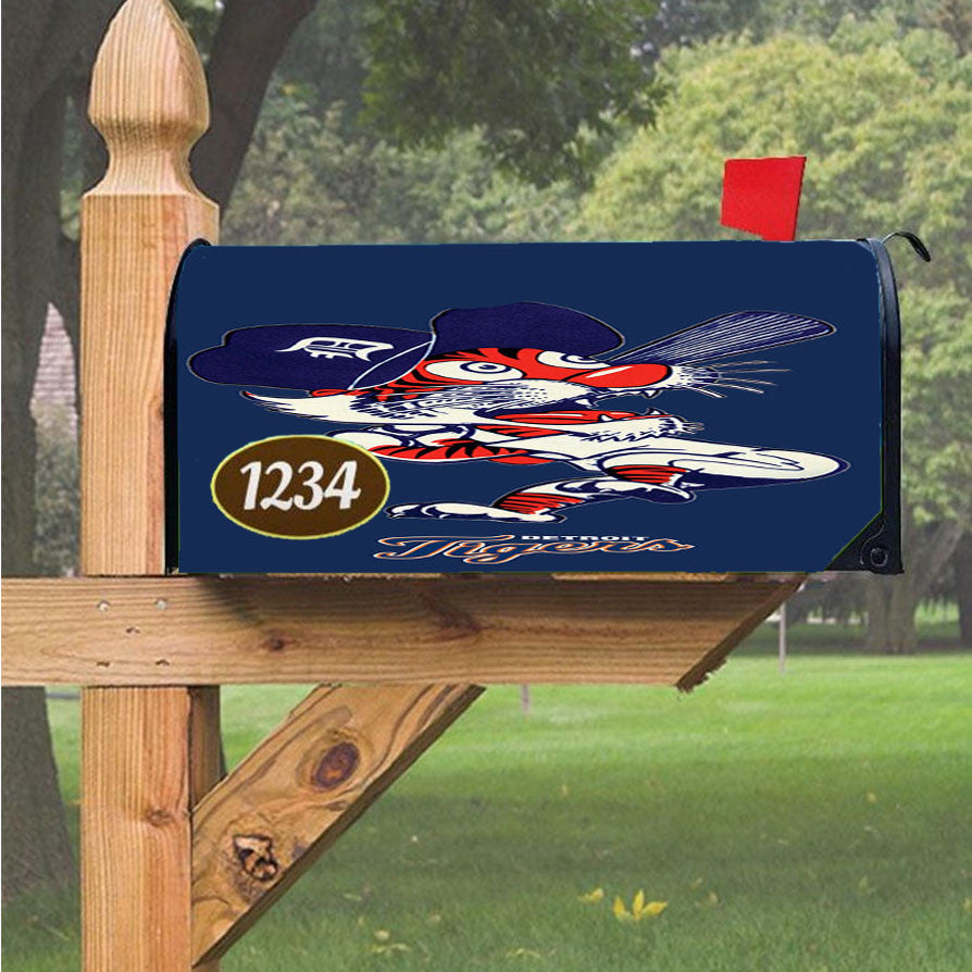 Detroit Tigers Baseball 2 Magnetic Mailbox Cover 18" X 21" Outdoor Decor