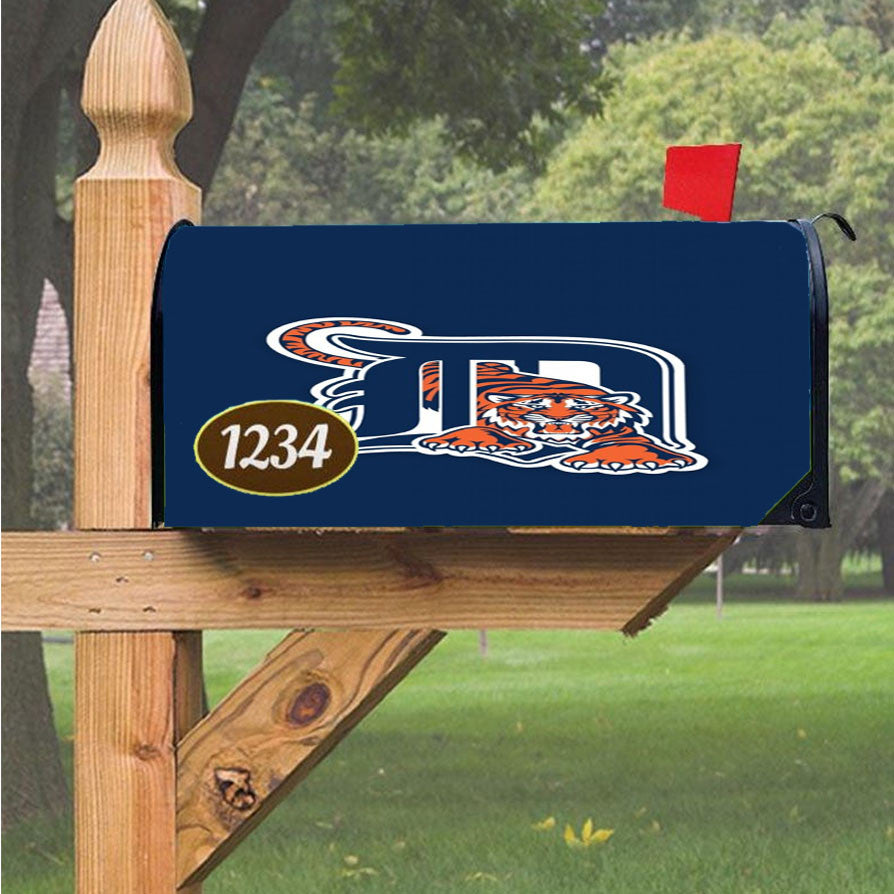 Detroit Tigers Logo Magnetic Mailbox Cover 18" X 21" Outdoor Decor