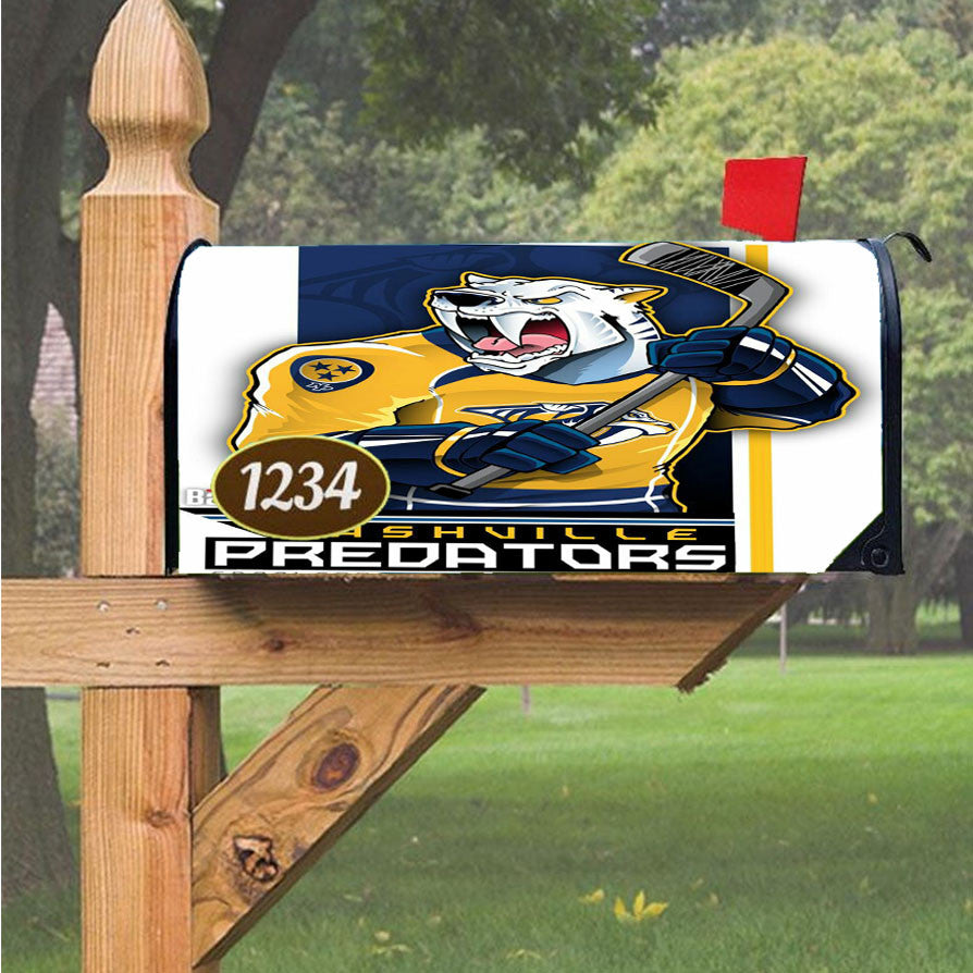 Nashville Predators Hockey Magnetic Mailbox Cover 18" X 21" Outdoor Decor