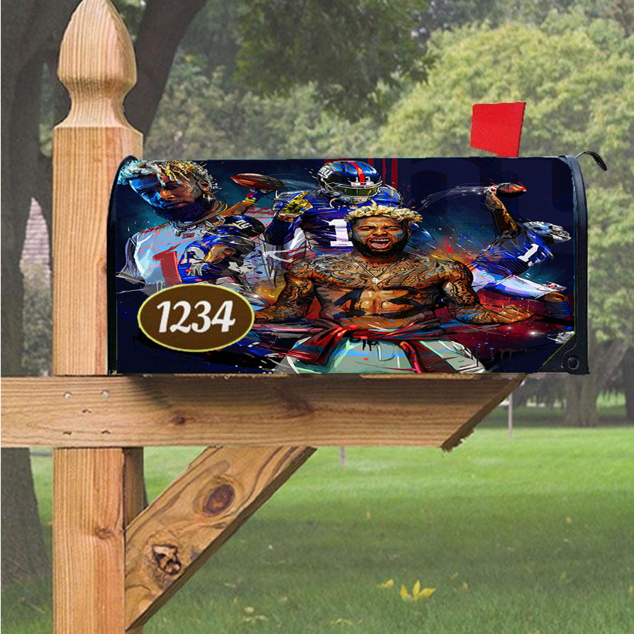 Odell Beckam Jr New York Giants Collage Magnetic Mailbox Cover 18" X 21" Outdoor Decor