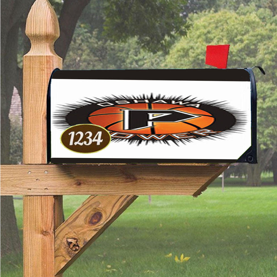 Oshawa Power Basket Ball Magnetic Mailbox Cover 18" X 21" Outdoor Decor