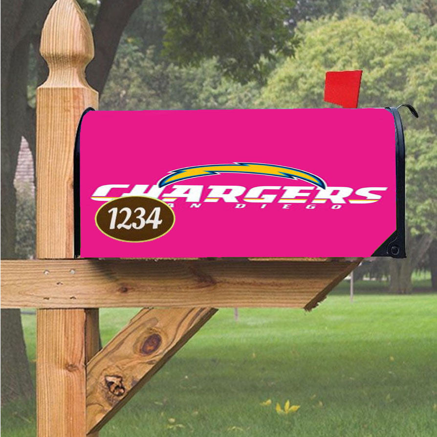 San Diego Chargers Pink Magnetic Mailbox Cover 18" X 21" Outdoor Decor