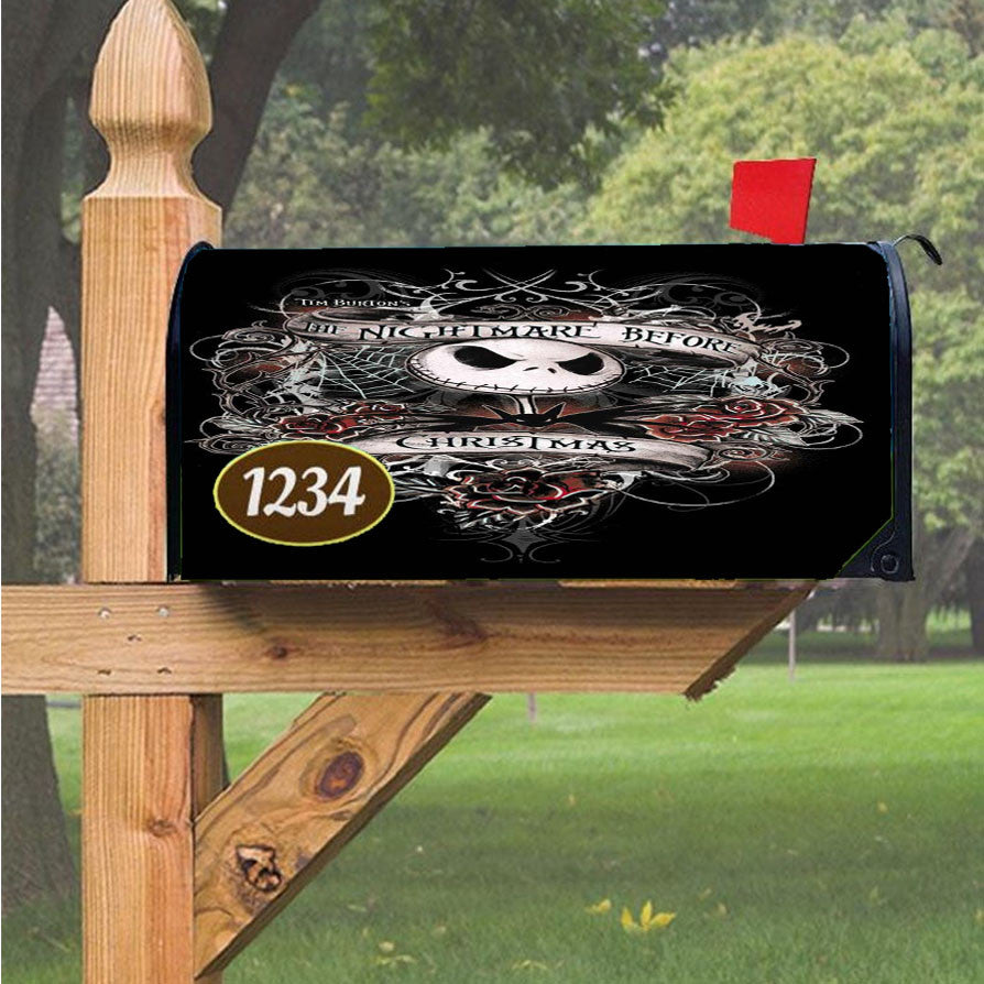 The Nightmare Before Christmas Black Magnetic Mailbox Cover 18" X 21" Outdoor Decor