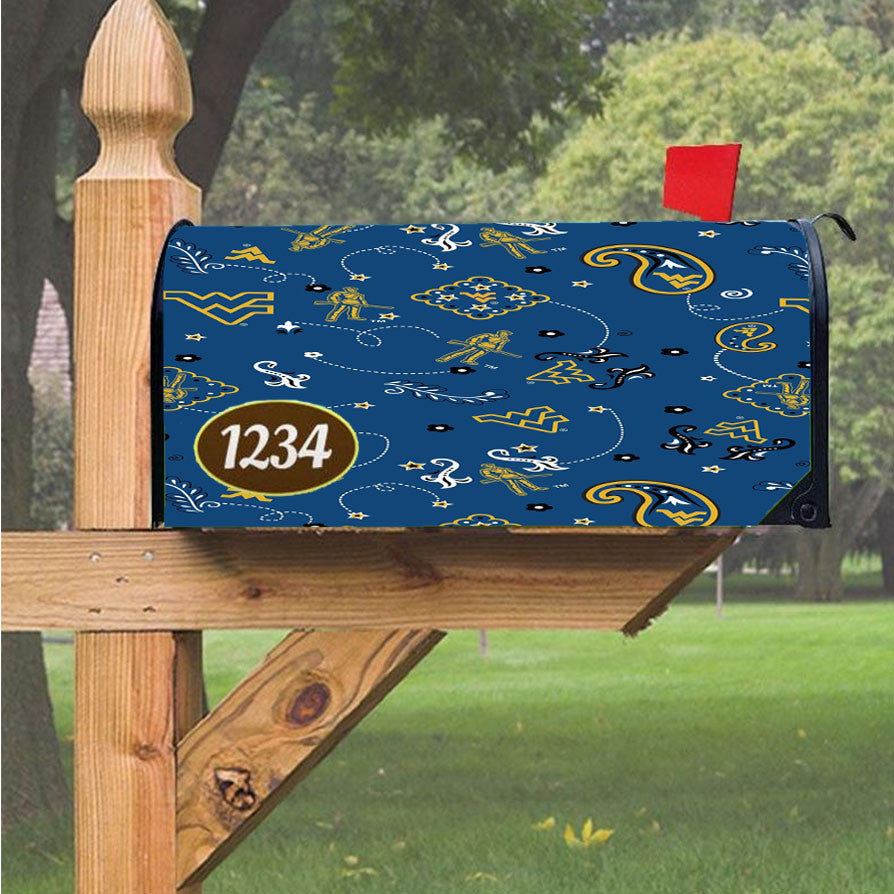 West Virginia Blue Winter Pattern Magnetic Mailbox Cover 18" X 21" Outdoor Decor