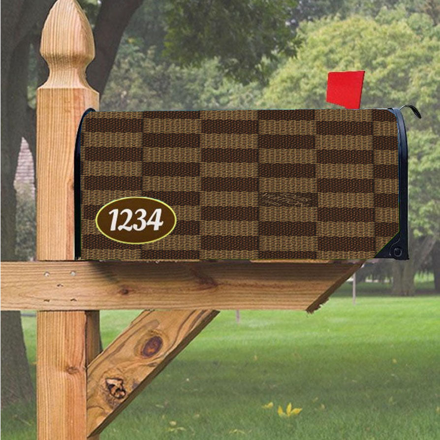 Louis Vuitton Brown Magnetic Mailbox Cover 18" x 21" Outdoor Decor