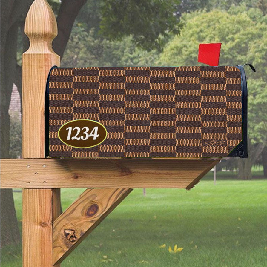 Louis Vuitton Bucket Damier Wallpaper Magnetic Mailbox Cover 18" x 21" Outdoor Decor
