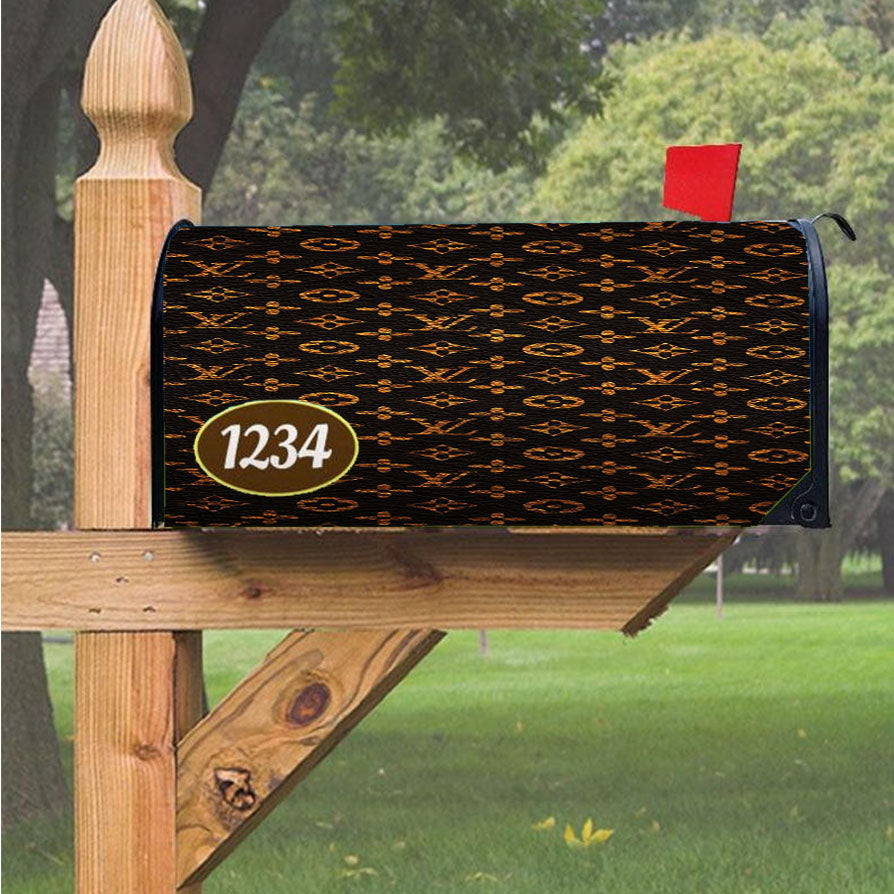 Louis Vuitton Leather Pattern Magnetic Mailbox Cover 18" x 21" Outdoor Decor