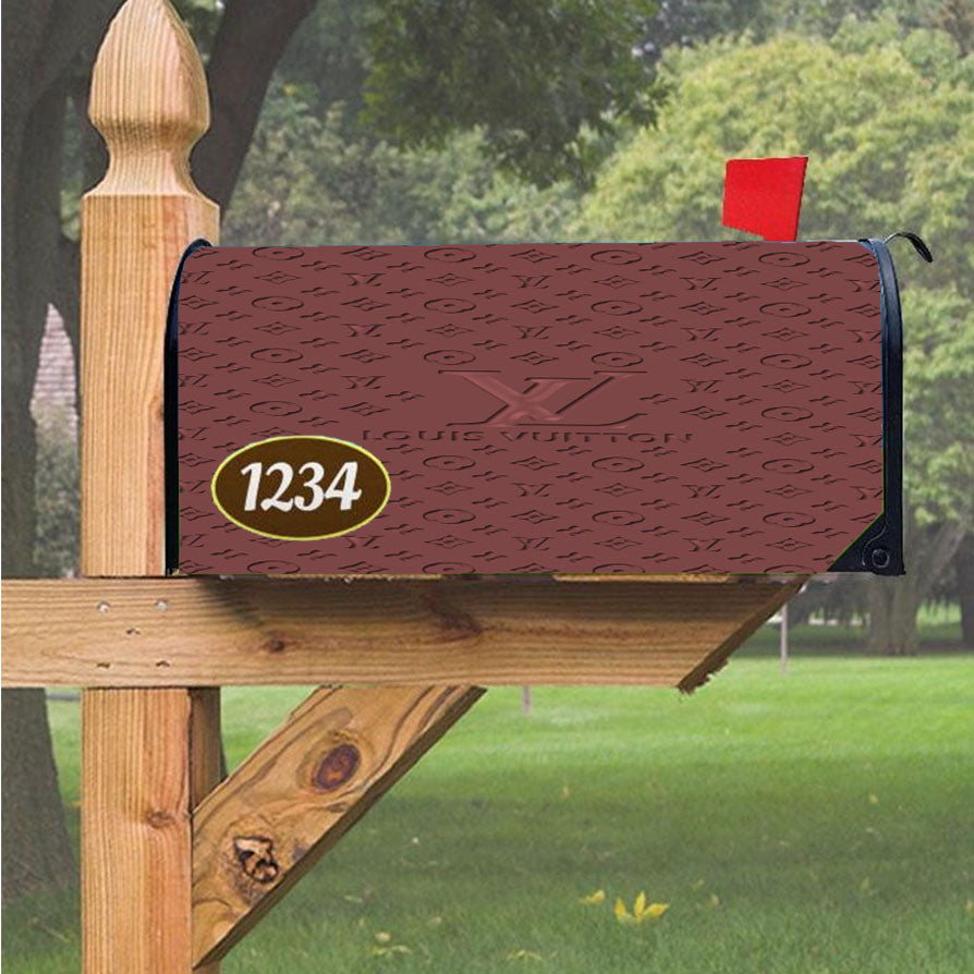 Louis Vuitton Wallpaper Red Magnetic Mailbox Cover 18" x 21" Outdoor Decor