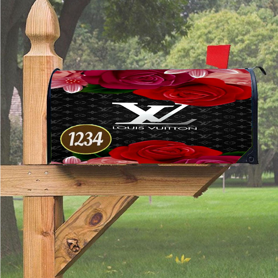 Louis Vuitton With Rose Magnetic Mailbox Cover 18" x 21" Outdoor Decor