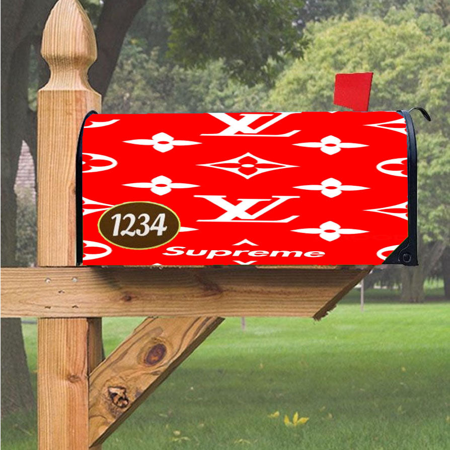 Supreme Louis Vuitton Red Magnetic Mailbox Cover 18" x 21" Outdoor Decor