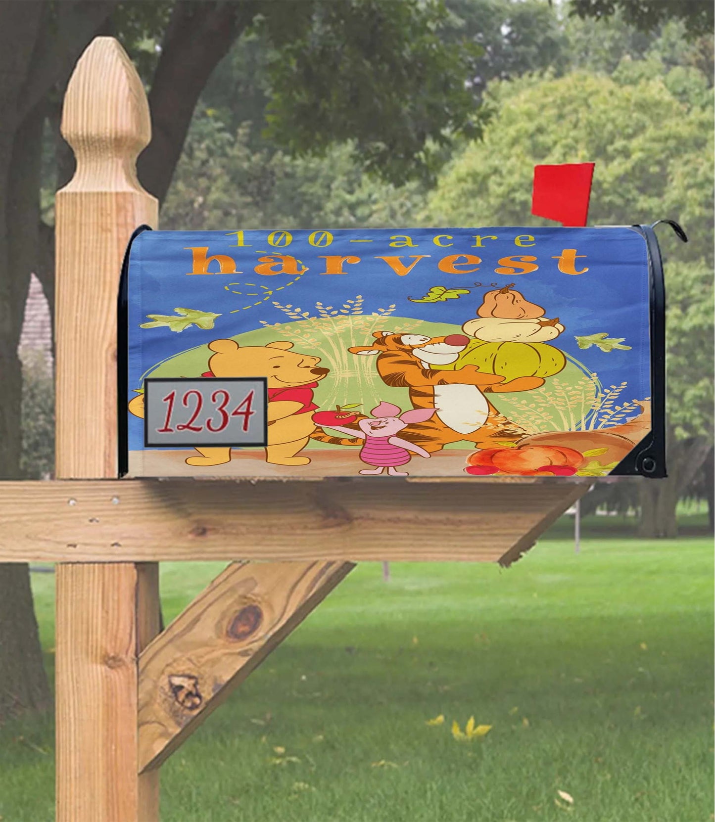 100-Acre Harvest Pooh Tigger Piglet Mailbox Cover