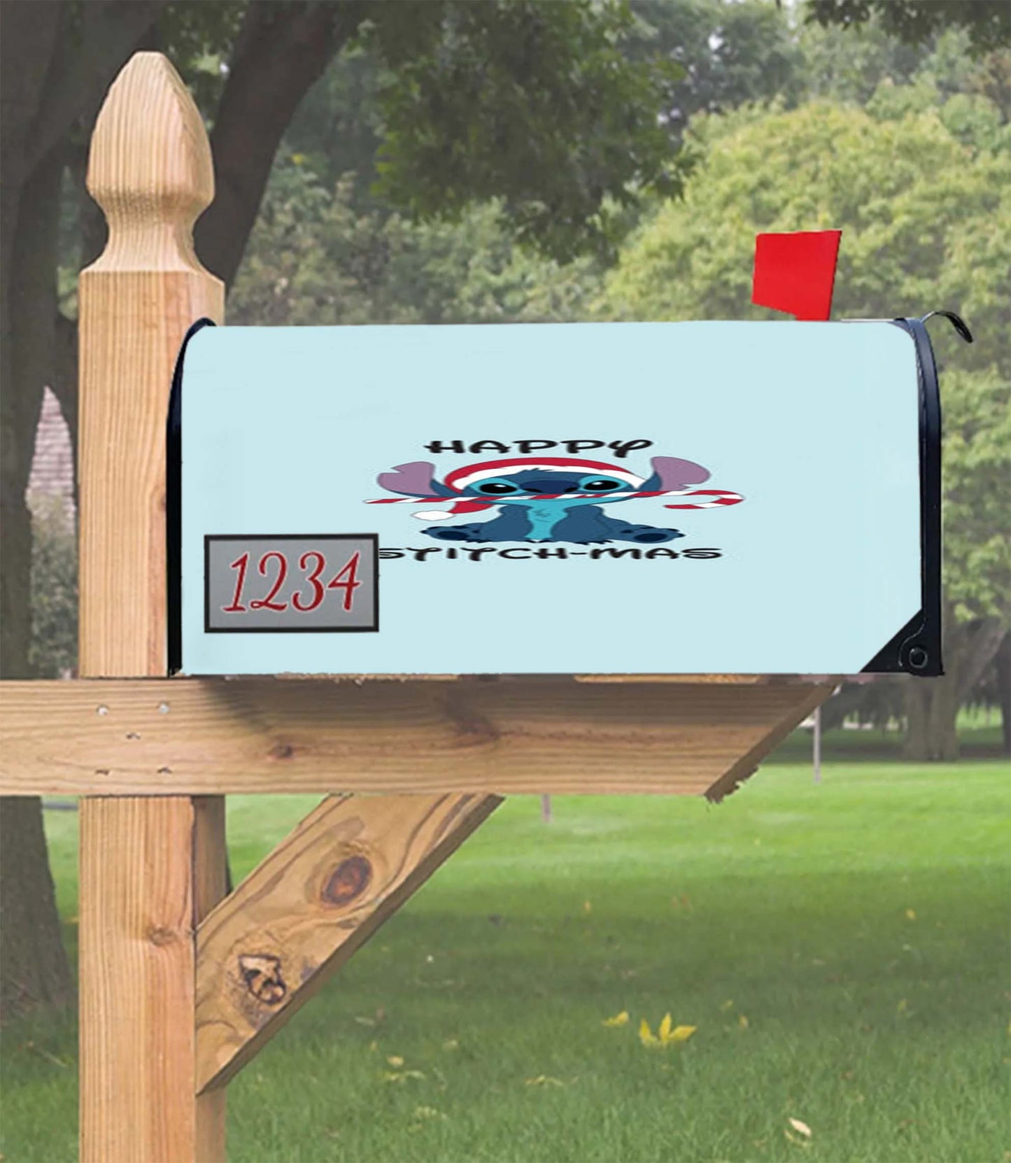 Happy Blue Alienmas - Christmas Mailbox Cover