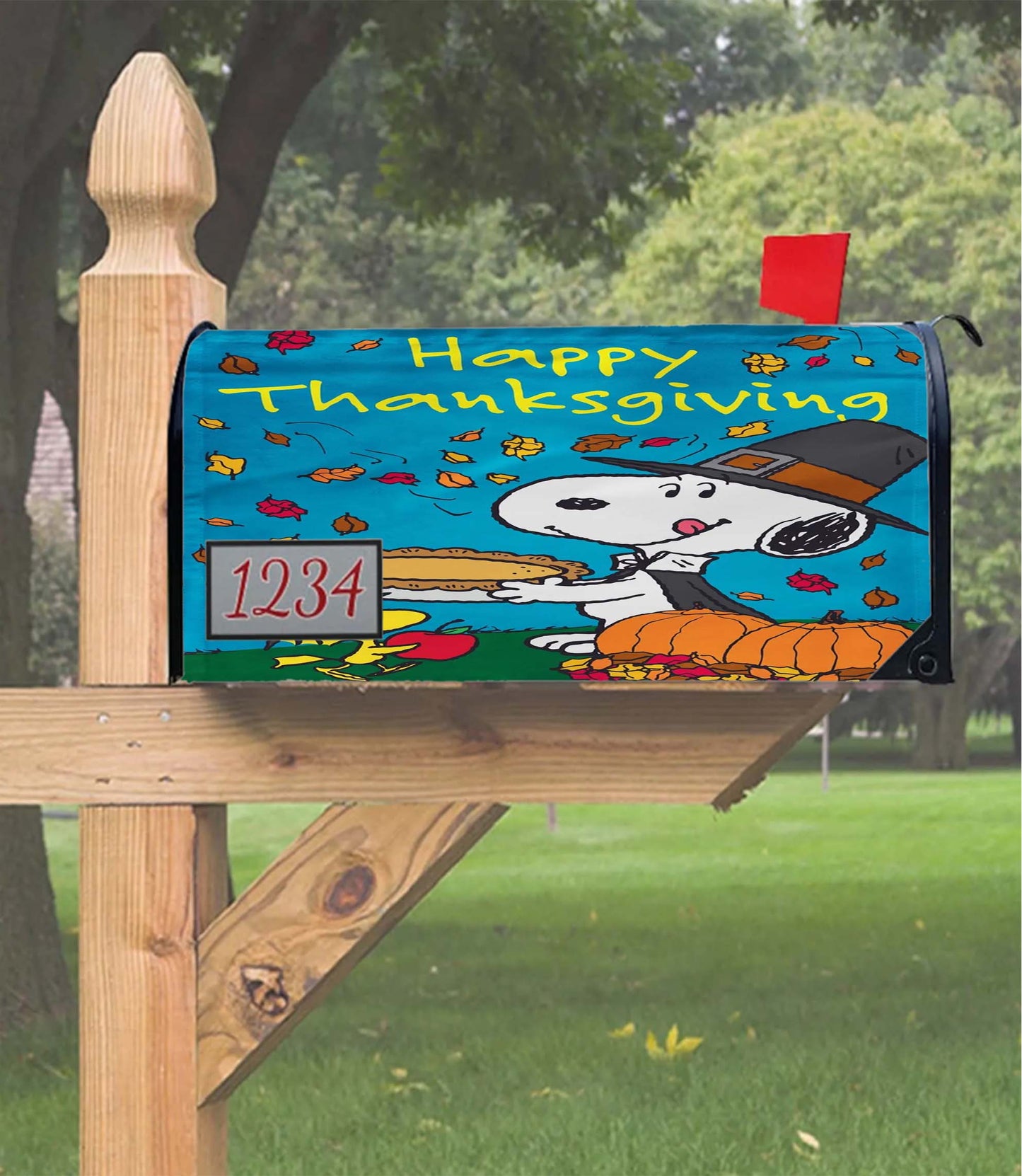 Happy Thanksgiving Snoopy Mailbox Cover