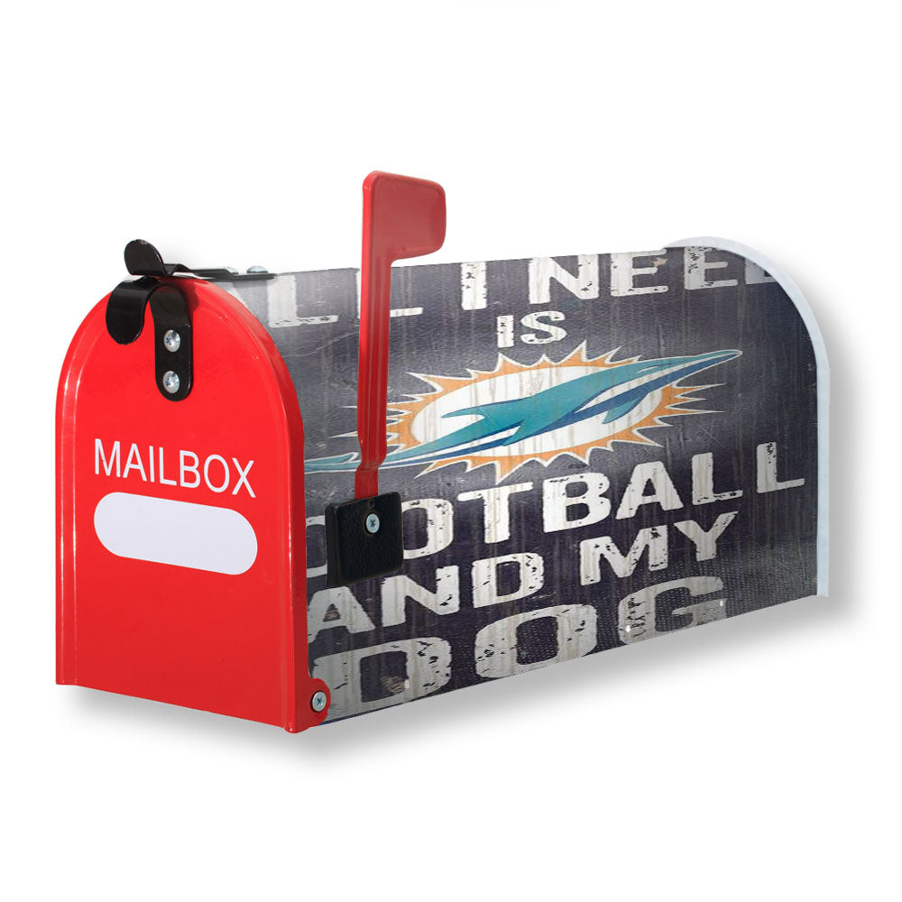 All I Need Is Miami Dolphins Football Magnetic Mailbox Cover - 18.0" x 21.0"