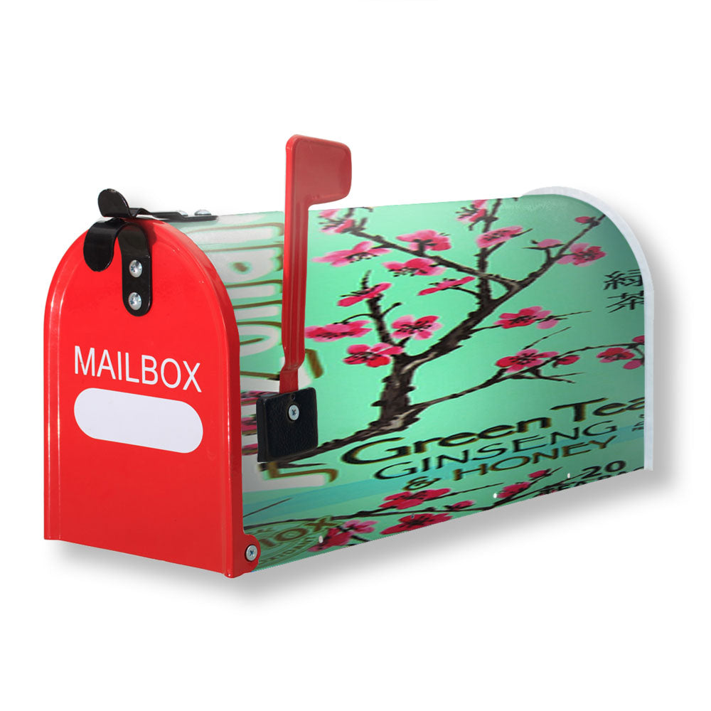 Arizona Green Tea Beverage Drink Retro Teal Magnetic Mailbox Cover - 18.0" x 21.0"