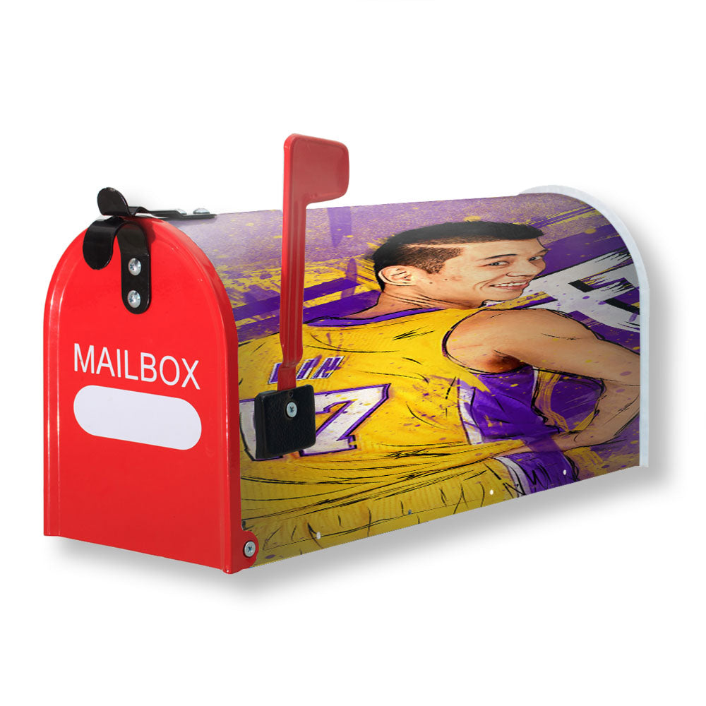 Asia Player Nba Lakers Jeremy Lin Magnetic Mailbox Cover - 18.0" x 21.0"