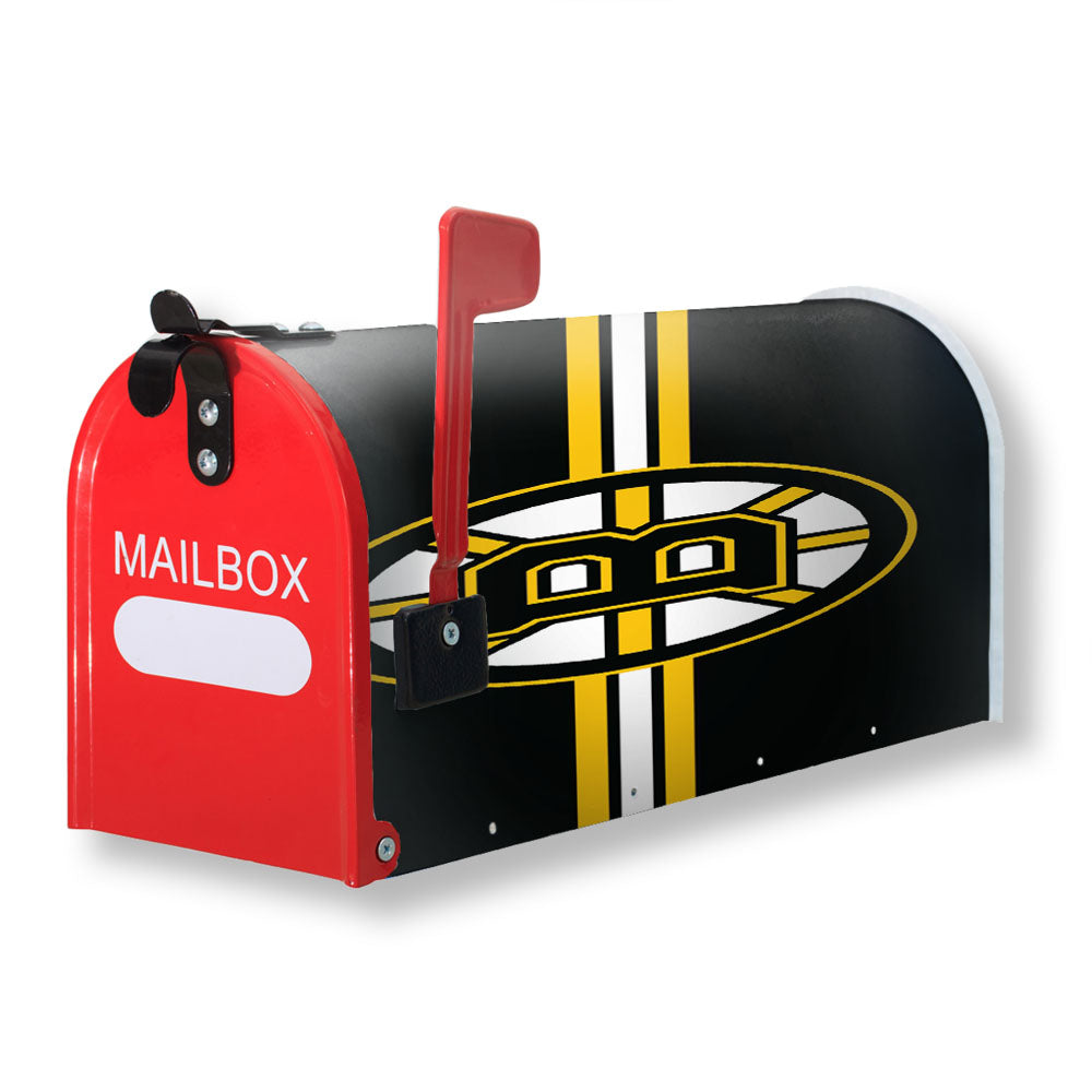 Black Yellow Boston Bruins Logo Magnetic Mailbox Cover - 18.0" x 21.0"