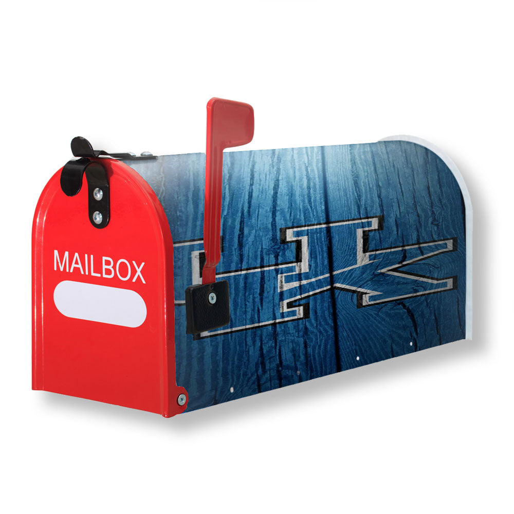 Blue Uk Kentucky Wildcats Wood Texture Wallpaper Magnetic Mailbox Cover - 18.0" x 21.0"