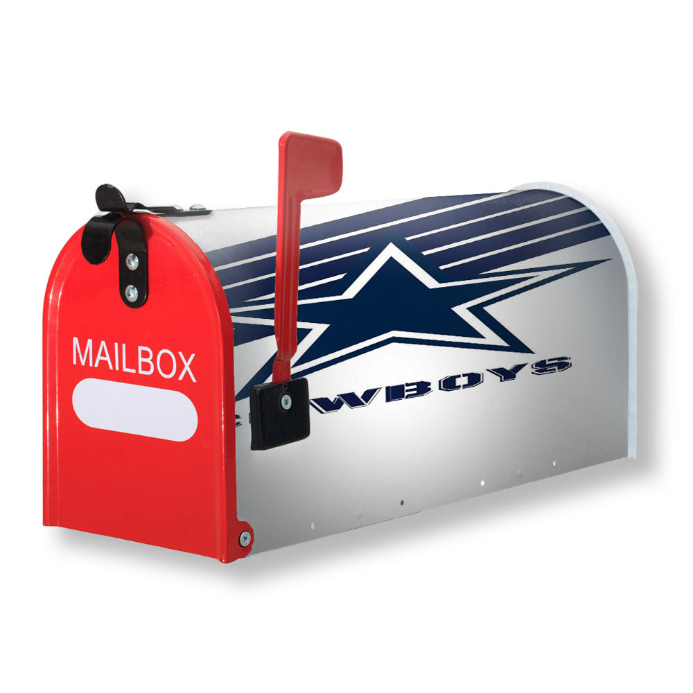Blue White Cowboys Dallas Wallpaper Magnetic Mailbox Cover - 18.0" x 21.0"