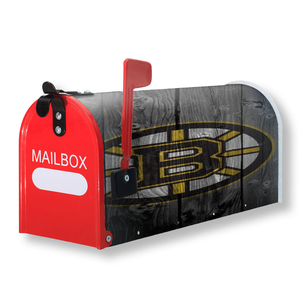 Boston Bruins Hockey Wooden Emblem Magnetic Mailbox Cover - 18.0" x 21.0"