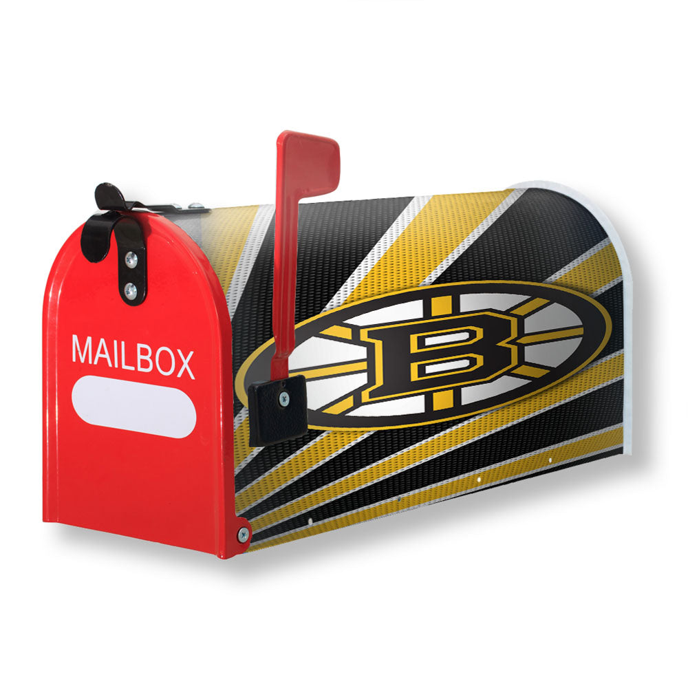 Boston Bruins Stripe Wallpaper Magnetic Mailbox Cover - 18.0" x 21.0"