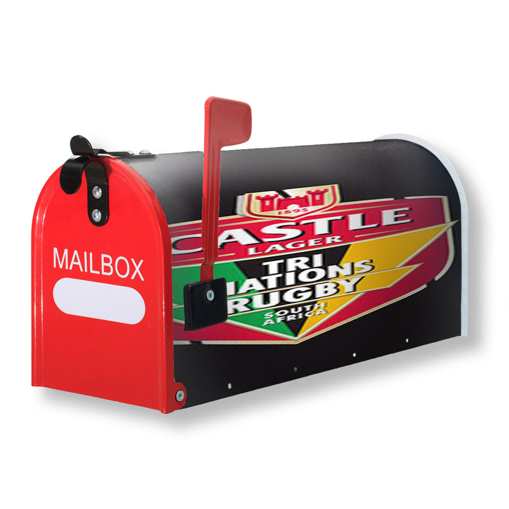 Castle Lager Tri Nations Rugby Logo Grey Magnetic Mailbox Cover - 18.0" x 21.0"