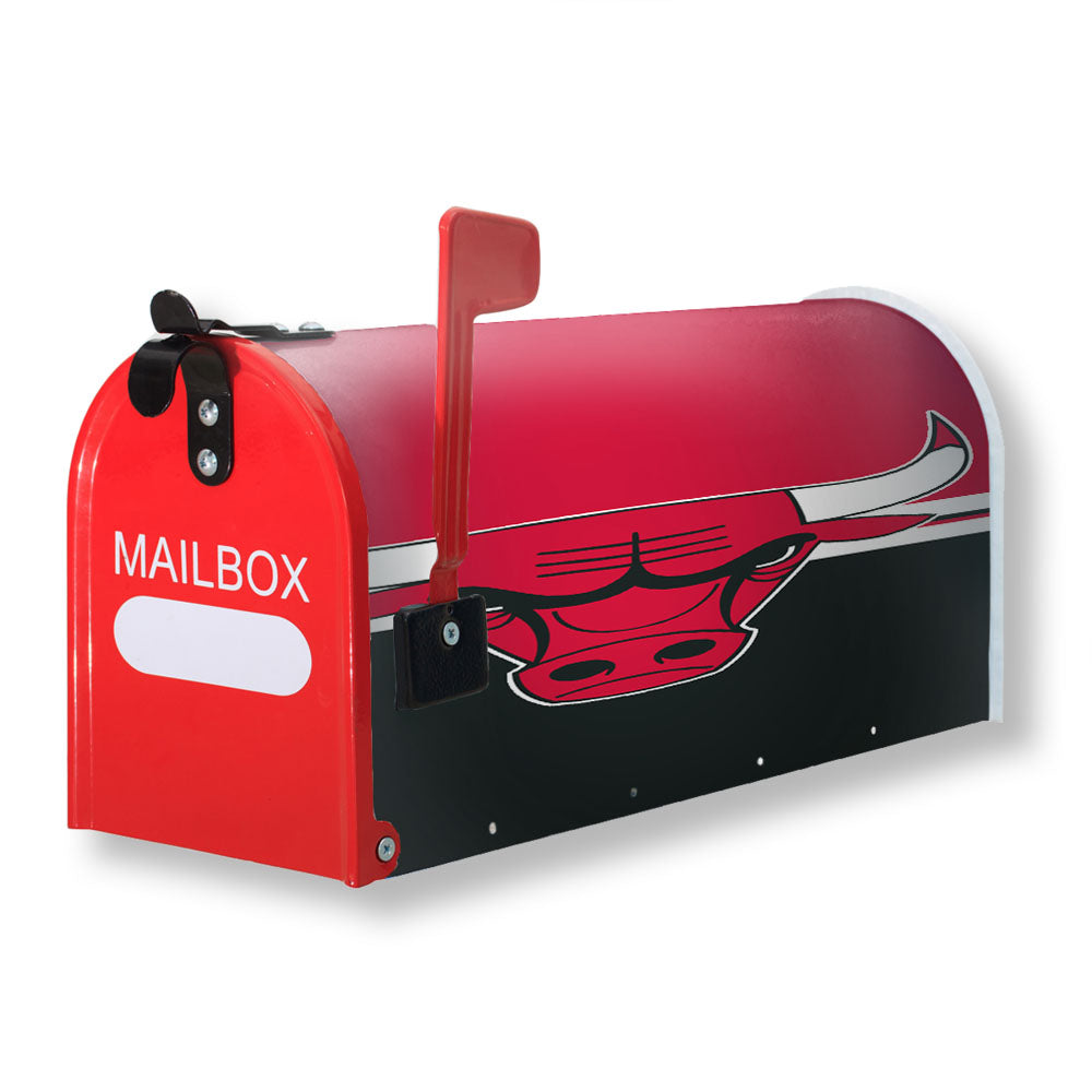 Chicago Bulls Logo Red Black Wallpaper Magnetic Mailbox Cover - 18.0" x 21.0"