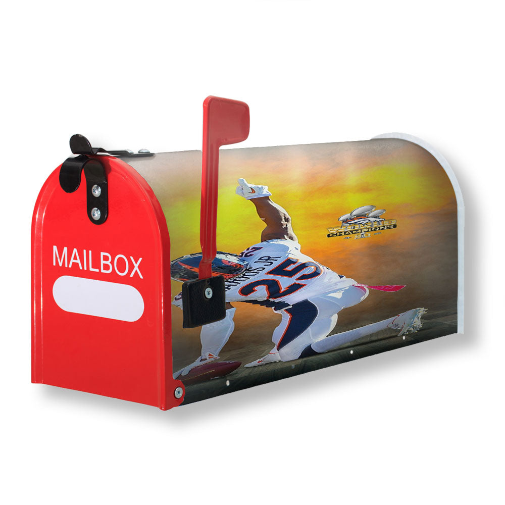 Chris Harris Jr Broncos World Champions Nfl Wallpaper Magnetic Mailbox Cover - 18.0" x 21.0"