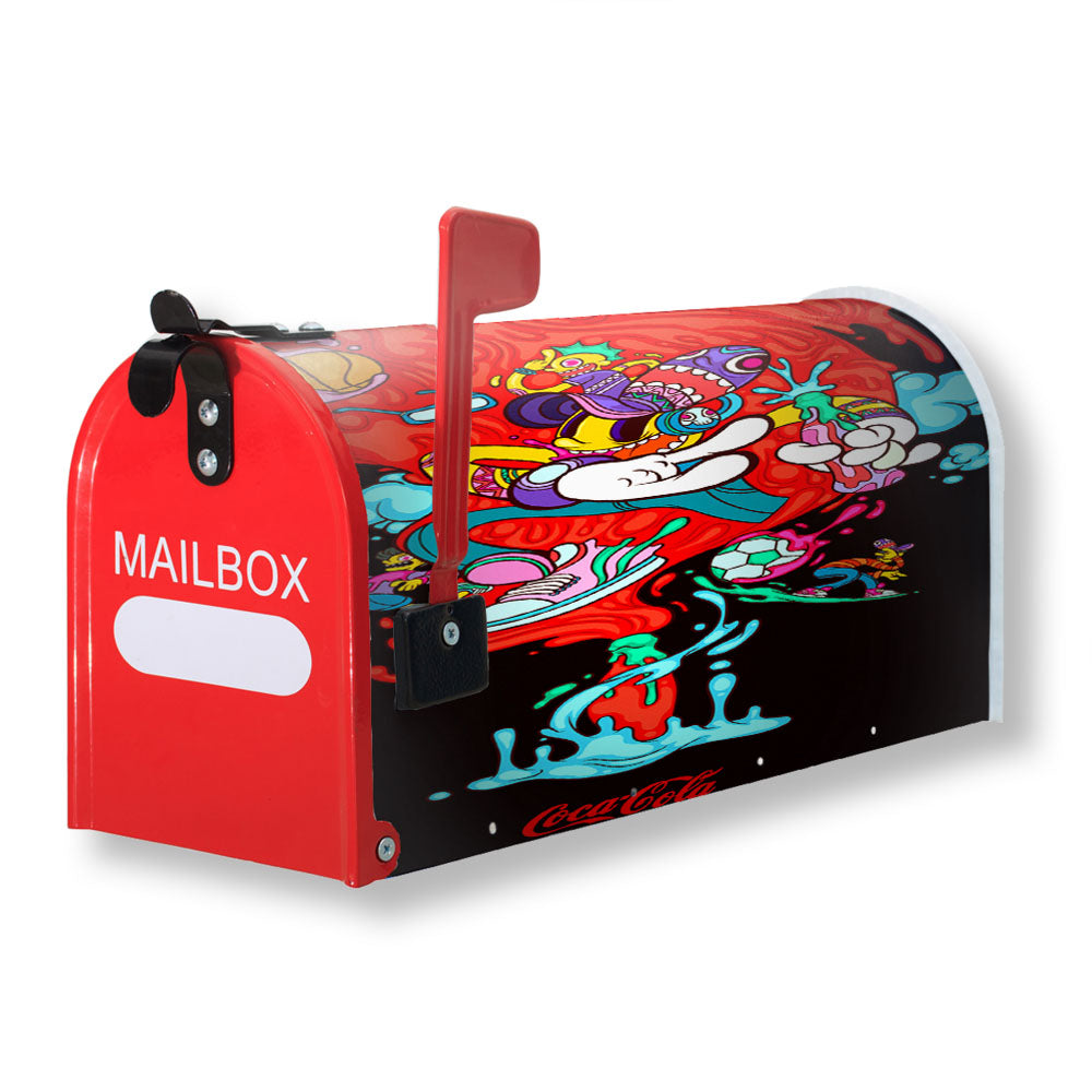 Coca Cola Art Doodle Drink Magnetic Mailbox Cover - 18.0" x 21.0"