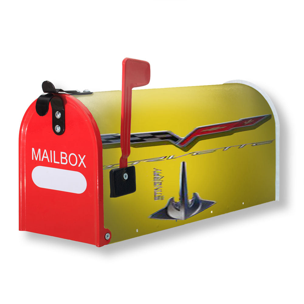 Corvette Stingray C7 Yellow Magnetic Mailbox Cover - 18.0" x 21.0"