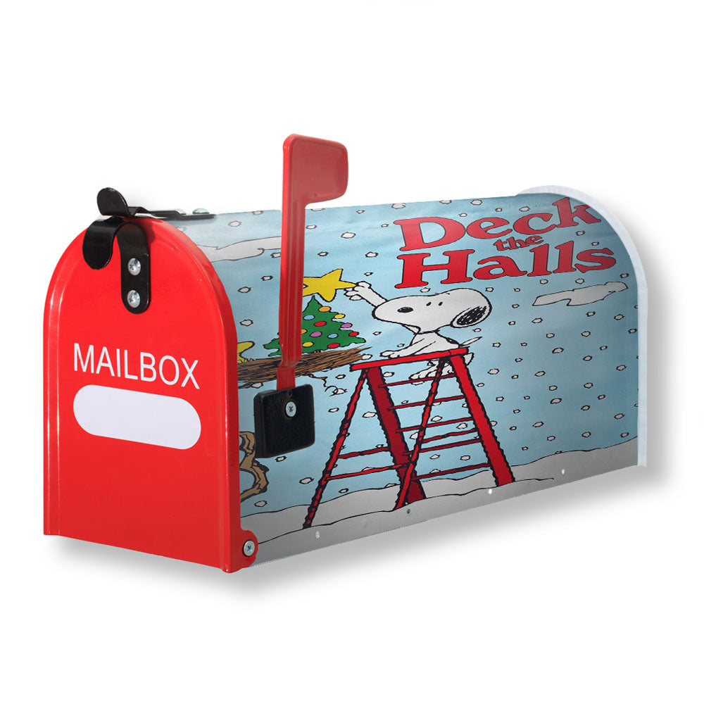 Deck The Halls Snoopy And Woodstock Christmas Magnetic Mailbox Cover - 18.0" x 21.0"
