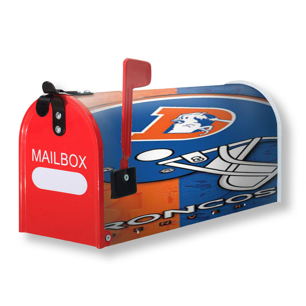 Denver Broncos Embossed Logos Helmet Magnetic Mailbox Cover - 18.0" x 21.0"