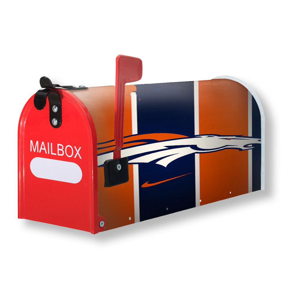 Denver Broncos Logo Stripes Magnetic Mailbox Cover - 18.0" x 21.0"