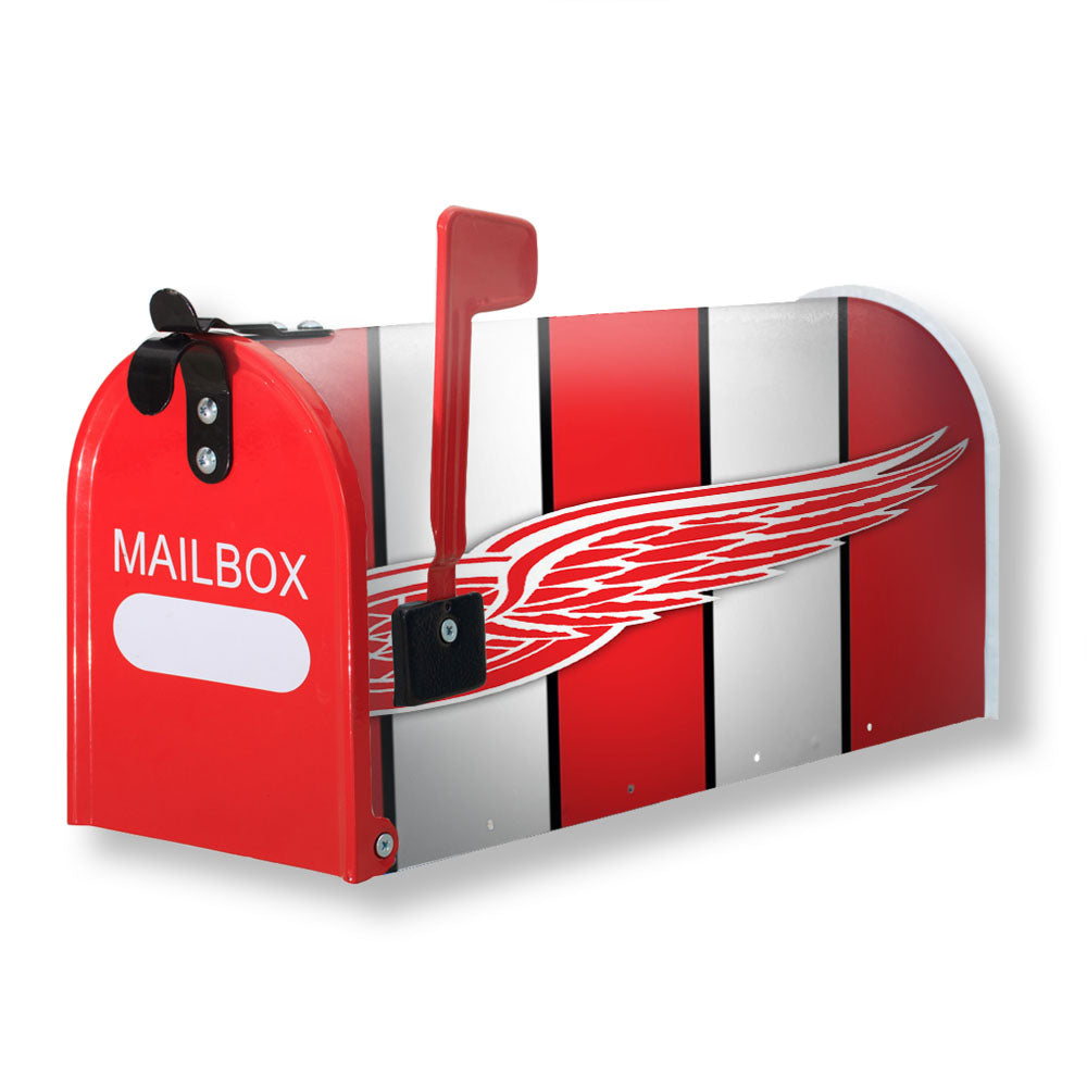 Detroit Red Wings Stripe Football Logo Magnetic Mailbox Cover - 18.0" x 21.0"