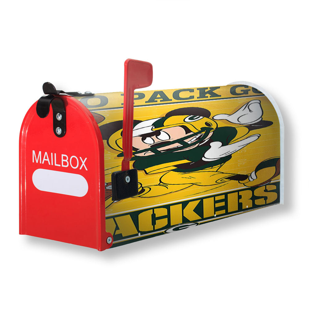 Green Bay Packers Disney Mickey Mouse Nfl Magnetic Mailbox Cover - 18.0" x 21.0"