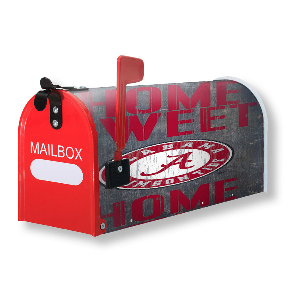 Home Sweet Home Alabama Crimson Tide Wood Texture Wallpaper Magnetic Mailbox Cover - 18.0" x 21.0"