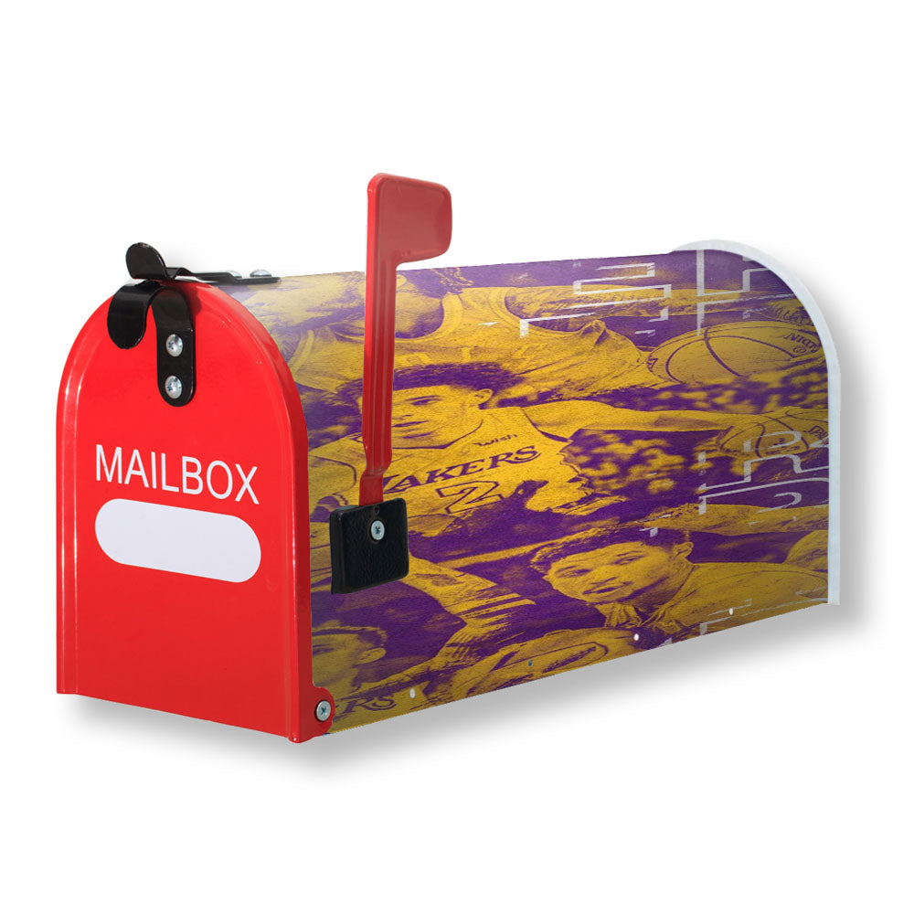 Lakers Vintage Photo Team Match Magnetic Mailbox Cover - 18.0" x 21.0"
