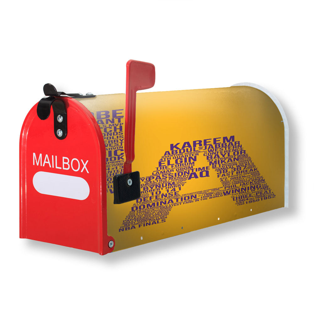 Los Angeles Lakers Typography Magnetic Mailbox Cover - 18.0" x 21.0"