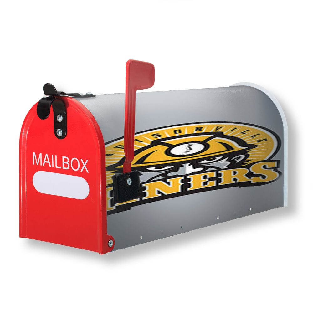 Madisonn Ville Miner Baseball Logo Gray Magnetic Mailbox Cover - 18.0" x 21.0"