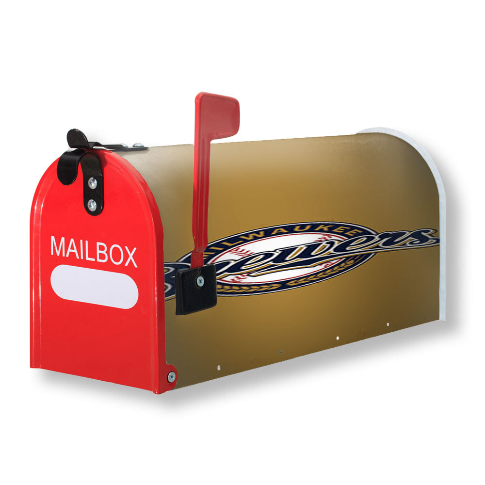 Milwakee Brewers Baseball Logo Brown Magnetic Mailbox Cover - 18.0" x 21.0"
