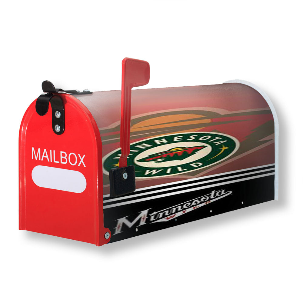 Minnesota Wild Logos Stripes Red Fade Magnetic Mailbox Cover - 18.0" x 21.0"