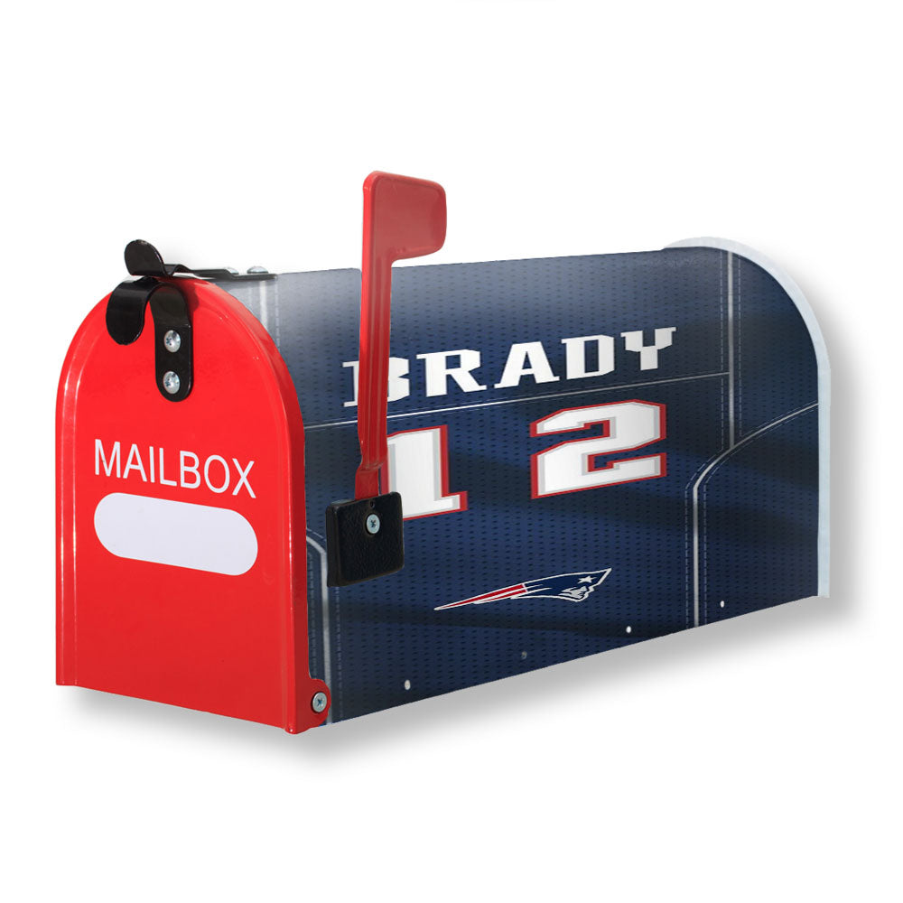 New England Patriots Brady Jersey Magnetic Mailbox Cover - 18.0" x 21.0"