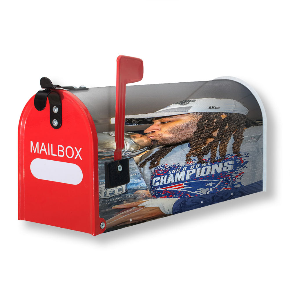 New England Patriots Stephon Gilmore Magnetic Mailbox Cover - 18.0" x 21.0"